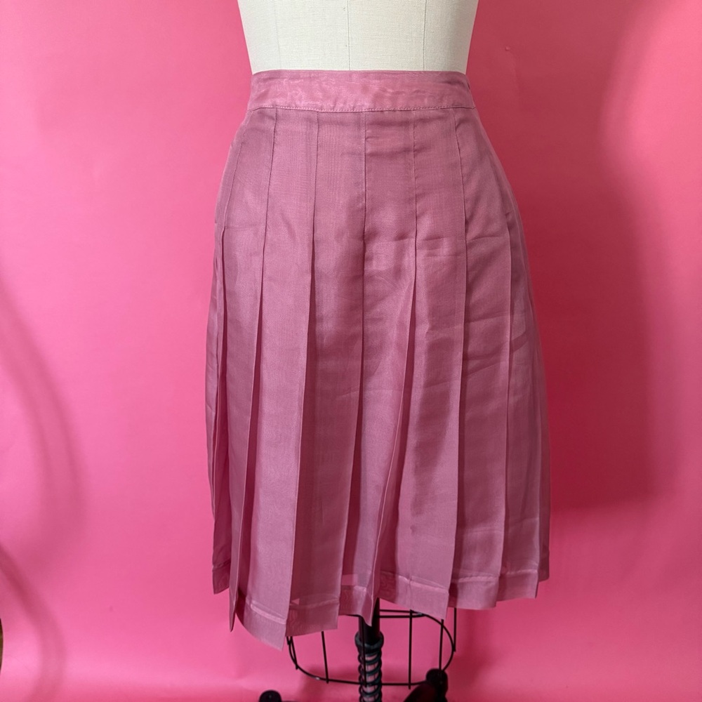 Pleated Midi Skirt in Dusty Rose